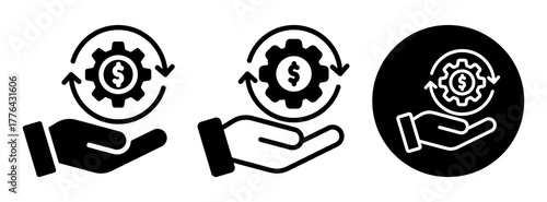 Operating Profit Icon Collection Glyph & Mixed Style