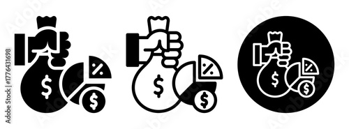 Dividends Icon Collection Glyph & Mixed Style