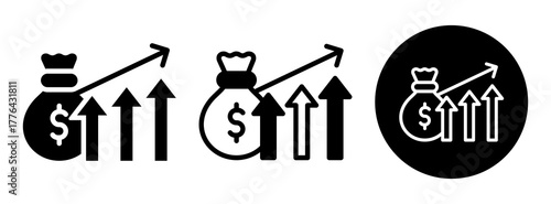 Net Income Icon Collection Glyph & Mixed Style
