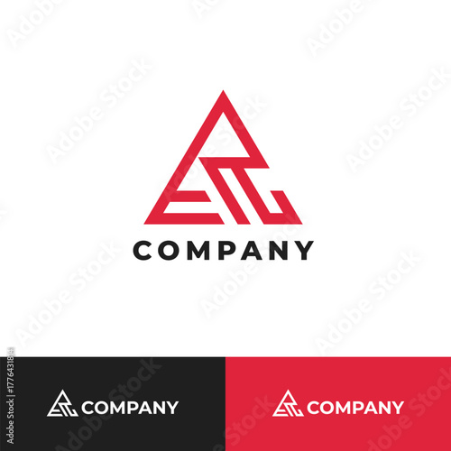 Free Download Modern Red Triangular Lettermark Logo for Company Branding - GFXLoad
