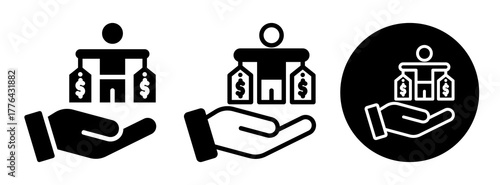 Price Comparison Icon Collection Glyph & Mixed Style