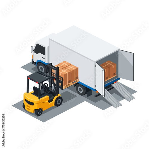 Logistics Warehouse Operations Loading and Unloading Freight Transport