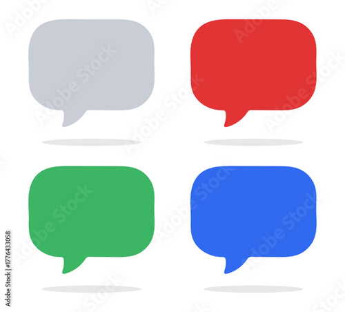 Colored Speech Bubbles Chat Box Message Icon Set