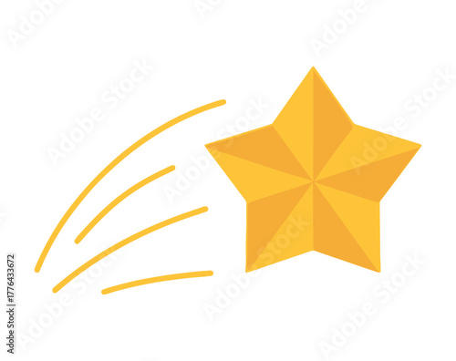 Golden Shooting Star Icon Achieving Success and Quality