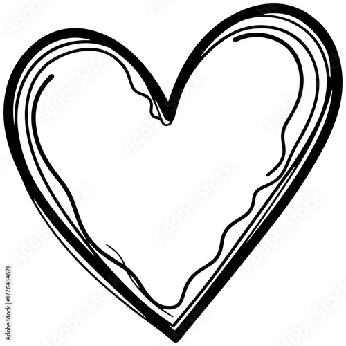 Hand drawn heart illustration for Valentine's Day graphics and heartfelt designs online