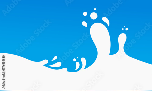 Milk Splash Wave Vector Background, Fresh Dairy Product