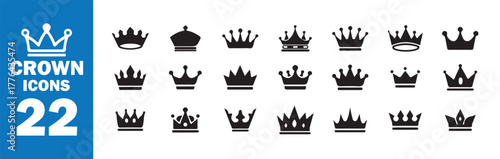 Crown Vector Design Set, Elegant Royal Silhouettes