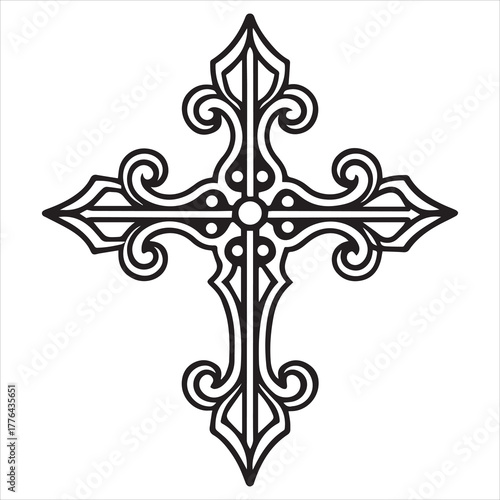 christian cross  icon vector