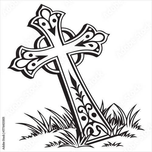 christian cross  icon vector