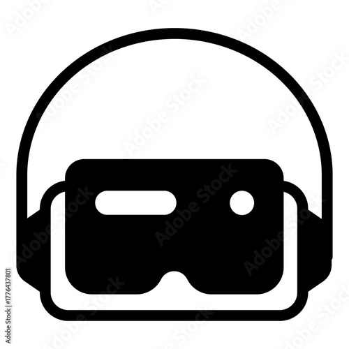 Glasses for VR solid icon, optical equipment concept. Vector graphics. Augmented reality glasses, surround vision sign on white background, style icon mobile or web design.