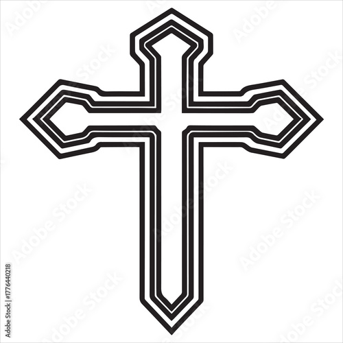 christian cross  icon vector