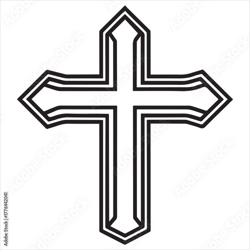 christian cross  icon vector