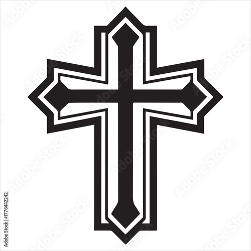 christian cross  icon vector