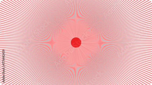 Intricate red and white fractal pattern radiating from a central red shape