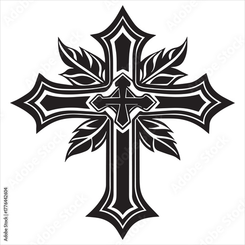 christian cross  icon vector