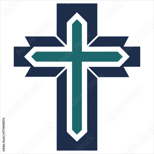 christian cross  icon vector