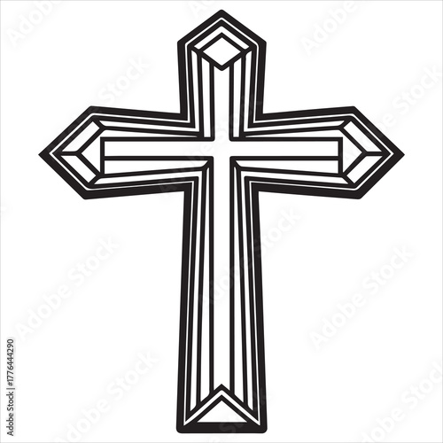christian cross  icon vector