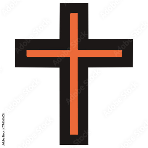 christian cross  icon vector
