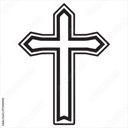 christian cross  icon vector
