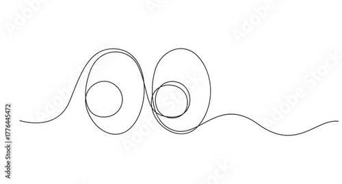 Continuous Line Art big Eyes icon,Minimalist Continuous Line Drawing of Expressive Eyes,