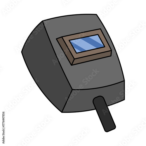 Welding Helmet Vector Illustration. Ideal for educational materials, safety manuals, industrial posters or themed graphics related to metalwork and engineering.