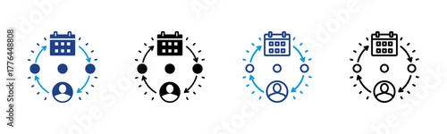 CRM Timeline Consistent and versatile vector icons illustrating essential concepts in various styles
