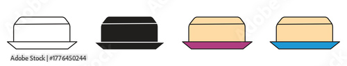 Butter Icon Set Illustration. Dairy Foods Vector Symbol , Vector Illustration.