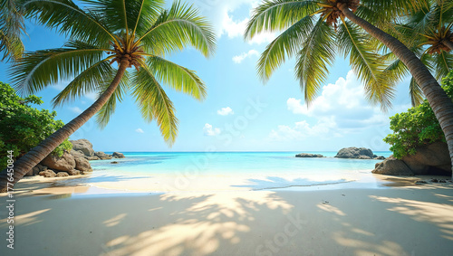 TropicalBeachWithPalmTrees