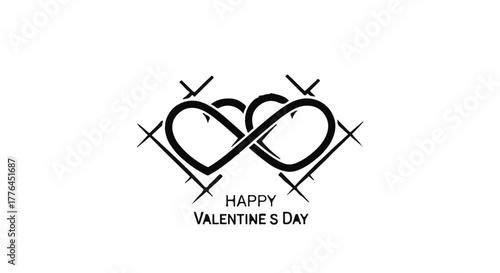 Intertwined hearts symbolizing eternal love and connection on Valentine's Day.