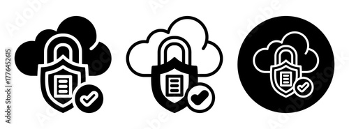 Cloud Security Icon Collection Glyph & Mixed Style