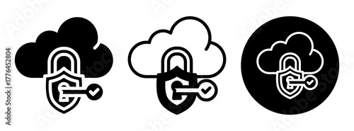 Secure Cloud Access Icon Collection Glyph & Mixed Style
