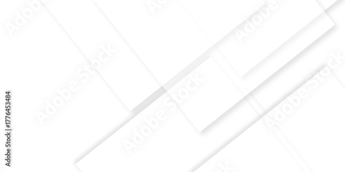 Abstract white background design with layers of textured white transparent material in triangle and squares shapes. White color technology concept geometric line vector white light grey background.	
