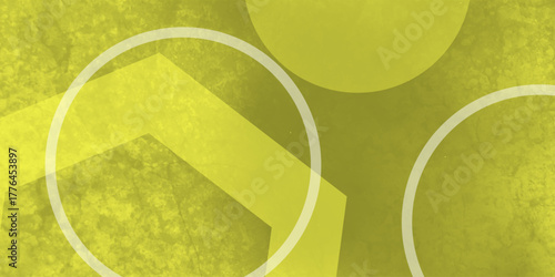 Yellow abstract background with white circle rings in faded distressed vintage grunge texture design. High resolution textured pattern. Abstract modern background design concept for template banner. 