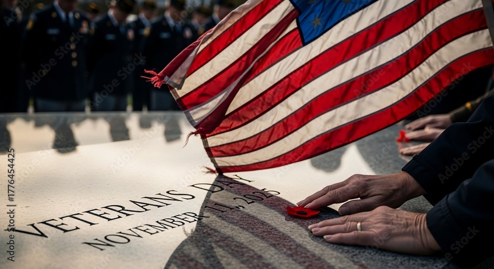 custom made wallpaper toronto digitalPeople Honoring Veterans on Memorial with American Flag in Background for Awareness Campaigns, Remembrance Websites, and Social Media Posts  
