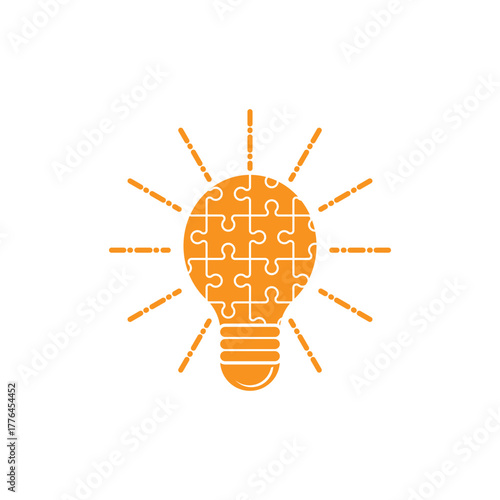Puzzle light bulb icon.isolated illustration design