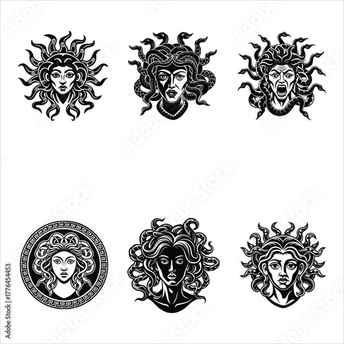 Medusa Head Illustration Symbolizing Power and Mystery