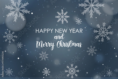 Wallpaper Mural Festive Winter Holiday Greeting with Snowflakes and Bokeh Torontodigital.ca