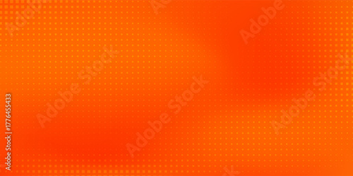Vector dot halftone orange color pattern gradient texture with technology simple abstract