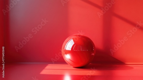 smooth bright  ball against red background