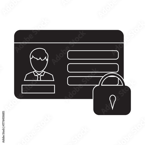 digital identity and data security glyph icon