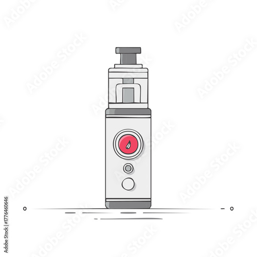 Illustration of modern electronic cigarette device design for smoking alternative