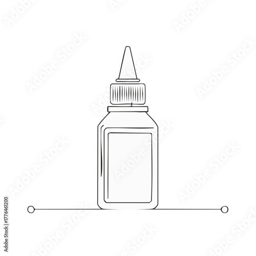 Simple illustration of a glue bottle with applicator tip and cap