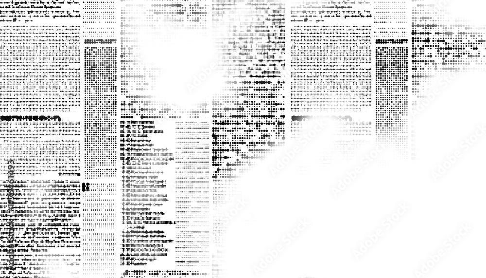 Fototapeta premium Overlay old white newspaper paper grunge vintage background. Grunge halftone style