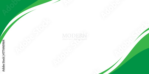 Modern green banner background. Graphic design banner pattern background template with dynamic wave shapes.