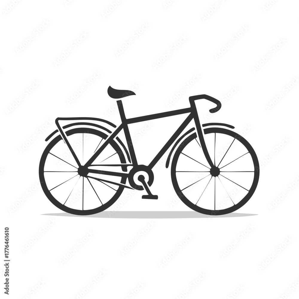 Obraz premium Retro bicycle icon illustration, vintage style bike transport concept