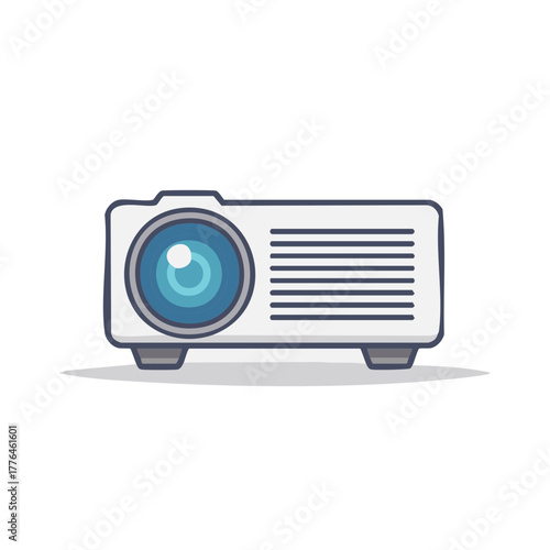 Modern Vector Projector Icon for Office Meeting and Learning Technology