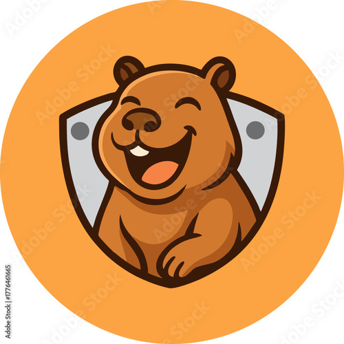cute mascot logo capibara.eps