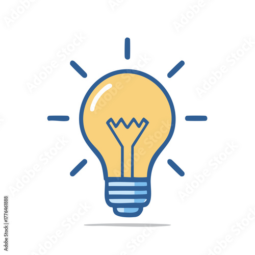 Shining lightbulb doodle symbolizing a creative idea or innovation