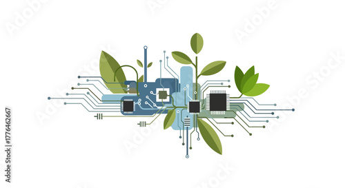 Green Technology and Sustainable Computing Concept.