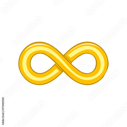 Golden Infinity Symbol Graphic Design with Smooth Lines and Bright Yellow Gradient